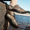 Fashion High Quality Fashion Leather Hiking Shoes Durable Outdoor Sport Men Trekking Leather Shoes Lace-Up Climbing Hunting Sneakers