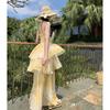 Slim-fit Suspender Dress Female Summer Seaside Vacation Beach Dress Sunset Fairy Cake Skirt Feeling