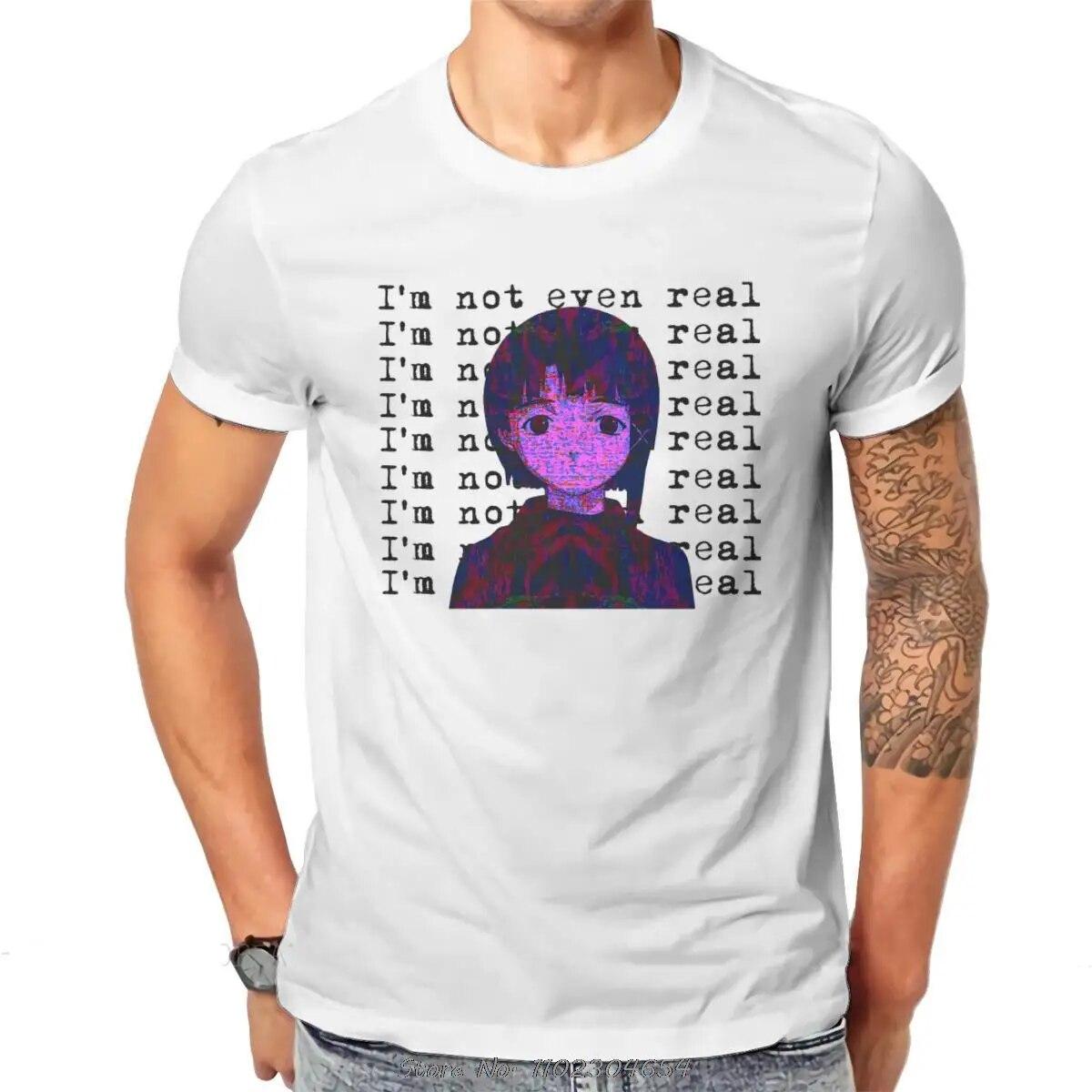 

Серийные эксперименты Lain VAPORWAVE аниме «Я даже не настоящий», футболка, хит продаж, хлопковые топы унисекс, уличная одежда в стиле Харадзюку, футболки 3XL