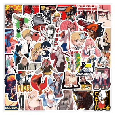 10/50 sztuk Cartoon Chainsaw Man naklejki gaffiti naklejki dla majsterkowiczów bagaż Laptop deskorolka naklejki rowerowe