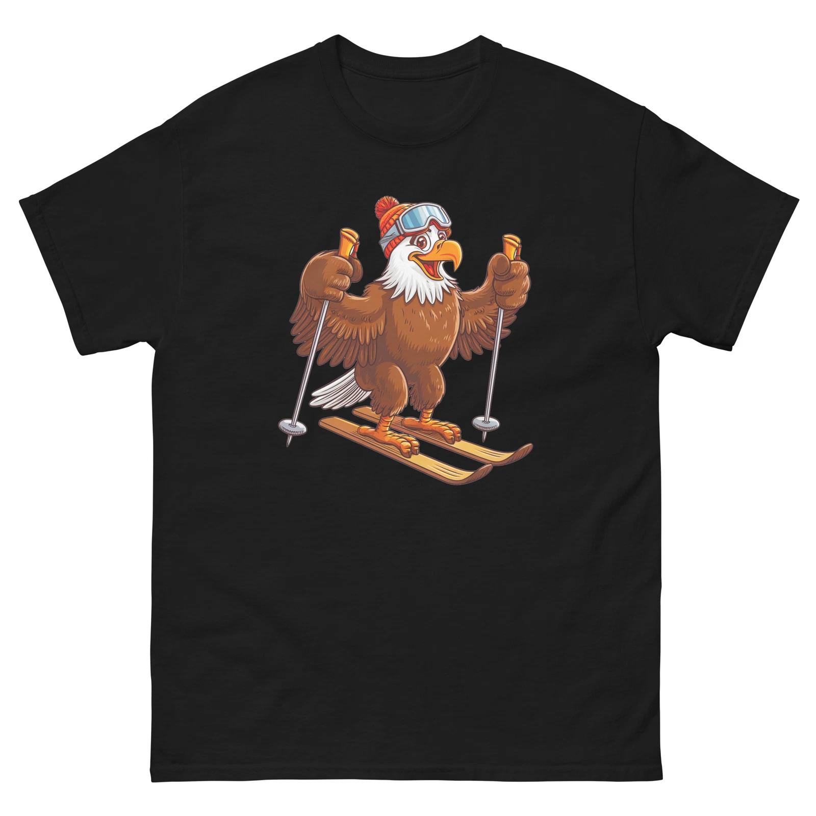 Eagle Skiing Skier Fun Cartoon Ski Shirt T-Shirt 3XL