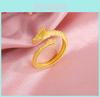 Exquisite Couple's Dragon And Phoenix Ring Set In Gold Color For Romantic Gifts