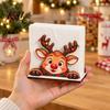 Decorative Paper Holder Wooden Christmas Napkin Holder, Cute Gingerbread Elk Santa Standing Tissue Dispenser, Stable Rack Farmhouse Cocktail Serviette