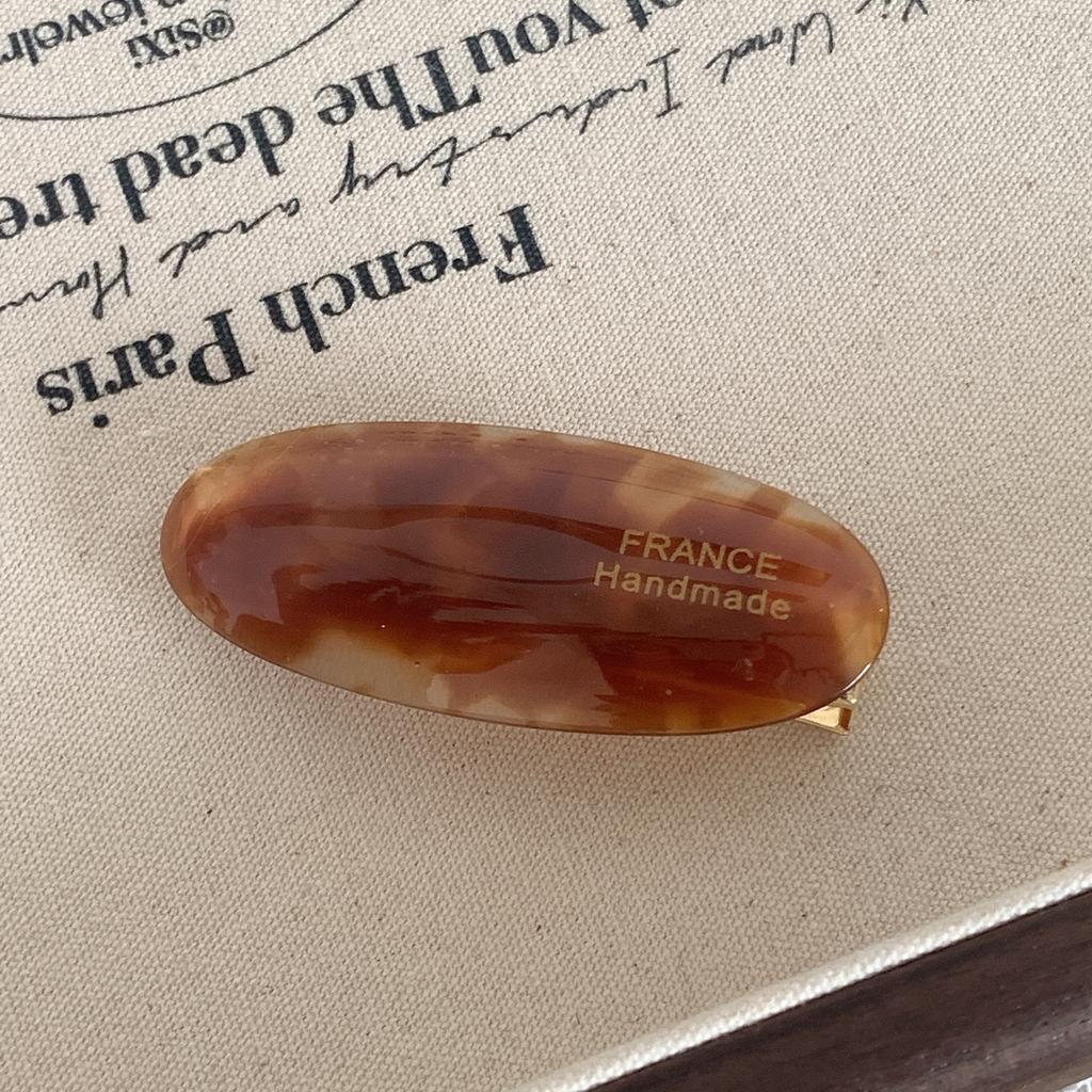 Retro Oval Small Bangs Hairpin Colorful Acetate Hair Clips Womens Sweet Exquisite Barrettes Bangs Clip Fashion Hair Accessories