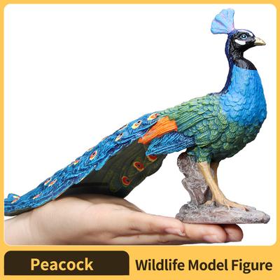 Realistic Peacock Model Toy Kids Handcrafted Animal Collection Educational Nature Learning Birthday Gift Safe for with Entertaining Play Kid Friendly