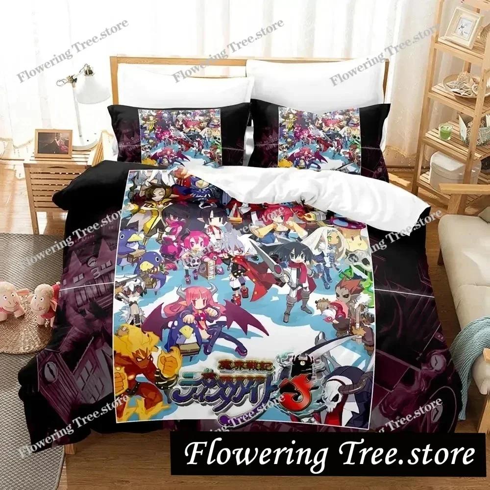 Anime Disgaea Bedding Set Duvet Cover Bed Set Quilt Cover Pillowcase Comforter King Queen Size Boys Adult Bedding Set029963