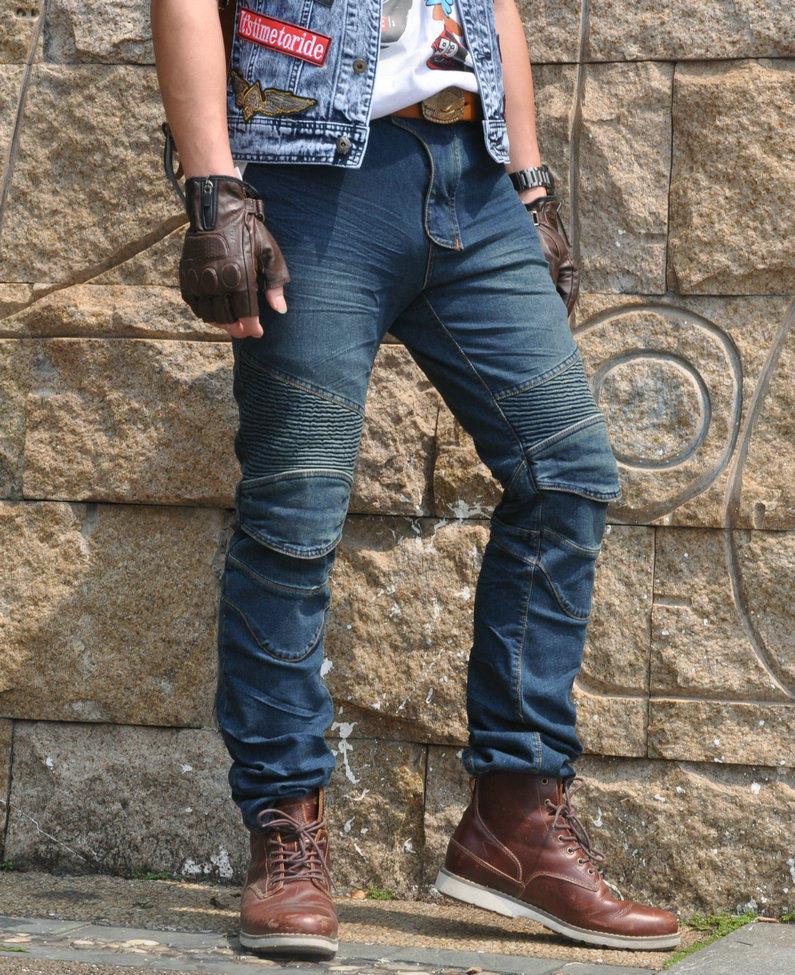 VOLERO Men's Slim Fit Straight Leg Biker Riding Jeans with Flap
