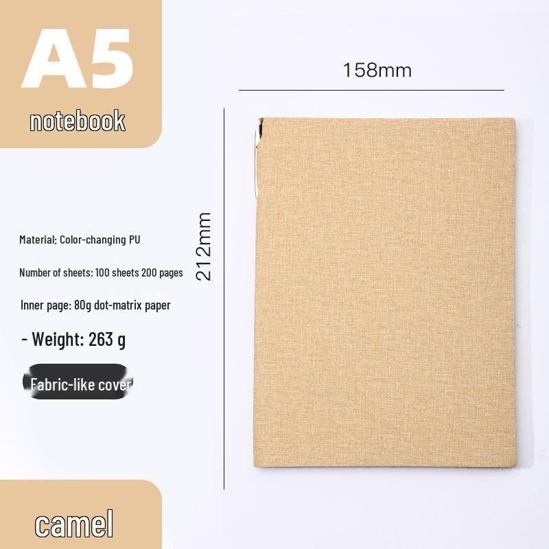 Simple A6 Leather Pocket Notebook with Pen Holder - Ideal for College Students & Business Diaries