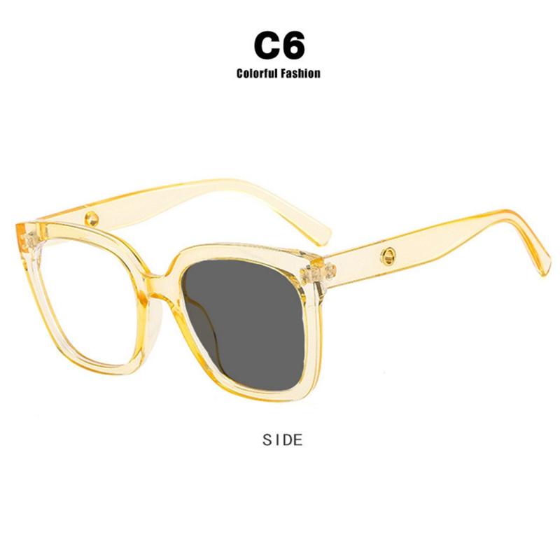 New Brand Fashion Oversize Square Glasses Women Frame Photochromic Anti Blue Light Computer Reading Eyeglass