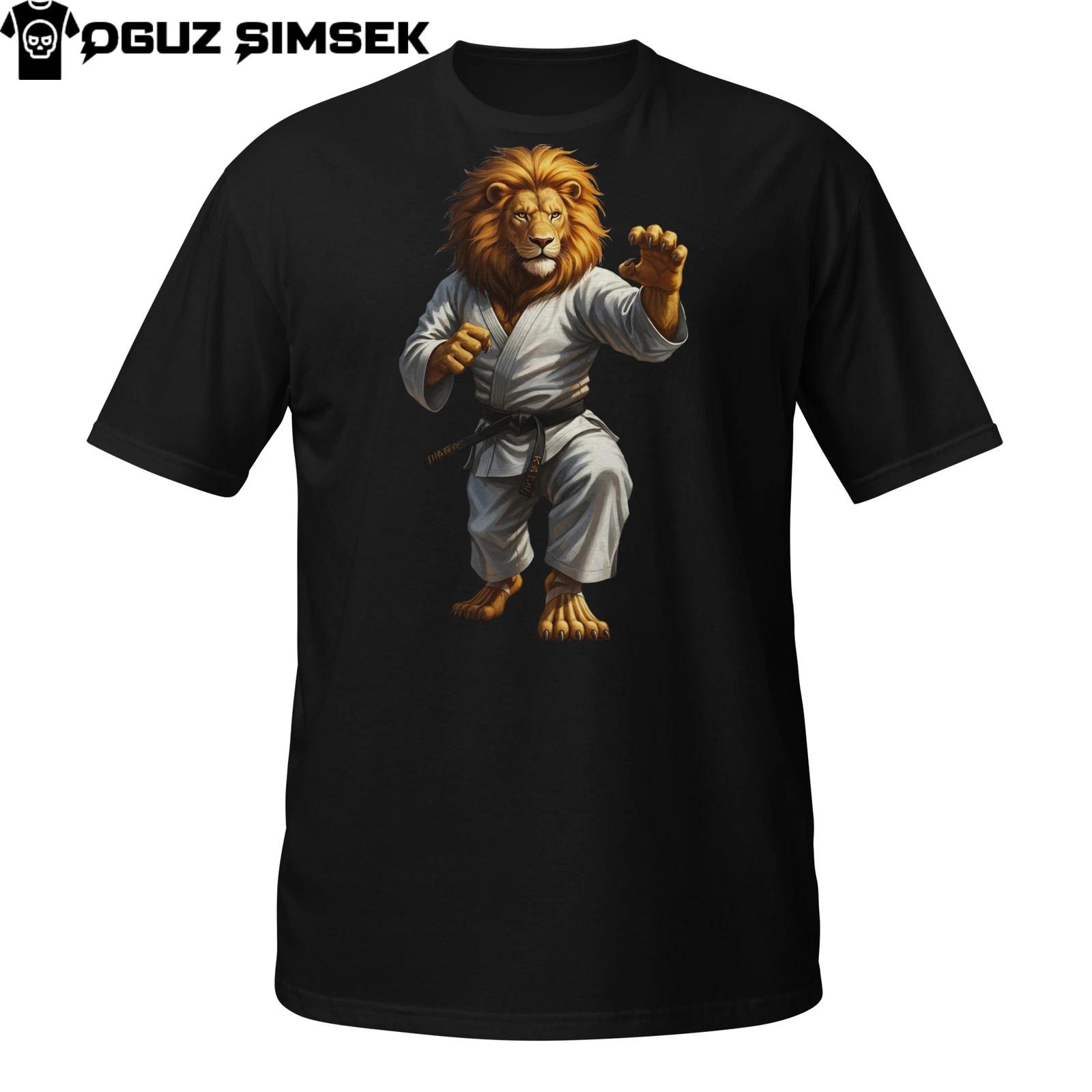 Karate Lion Martial Arts T-Shirt Mens Womens Tees Top | Fierce Animal Fighter Tee | Karate Gift Idea S