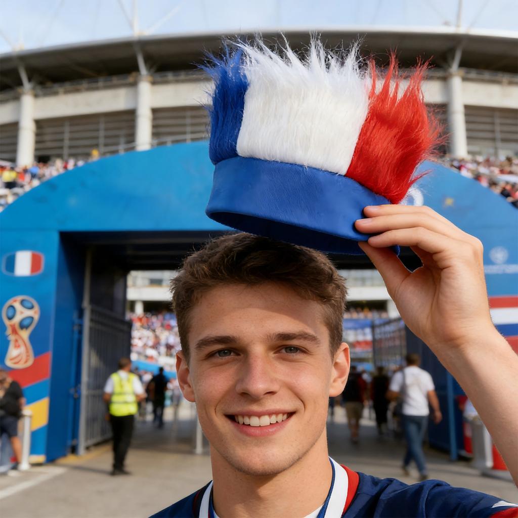 All -American Red And Blue Patriotic Hairy Headband Independence Day Wig Headband Independence Day Celebrations Standard Size