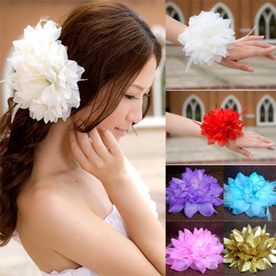 Brude Bryllupsfest Blomst Pannebånd Elastisk Pin Hår Armbånd Corsage Dekor