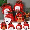 Santa Snowman Christmas Gift Bag Flannel Christmas Storage Bag Santa Gift Bag  Christmas Decoration