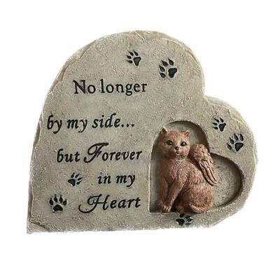 Kitten Memorial Stone Garden Decor Cat Headstone Outdoor Cat Tombstone Pet Memorial Stone Sympathy Gift for Cat Owners