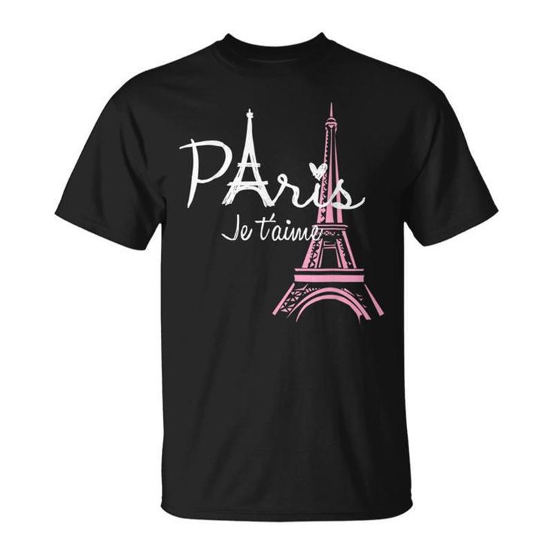 Paris Eiffel Tower Pattern Tshirt Unisex Printed France Tees Tops Unisex Summer Casual Short Sleeve French Souvenir Tshirts