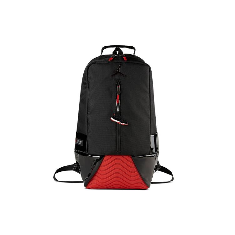 

New Jordan Polyurethane And Polyester Blend Basketball Bag Backpack Large Size Unisex Black Red HA4470-005 29.7*17.0*48.3CM