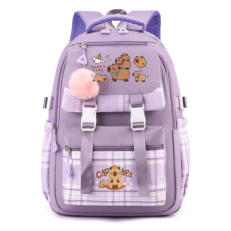 

Kawaii Capybara Backpack for Girls Boys Women Anime Printed Bookbag Bag Student Teenager Children Knapsack Schoolbag Rucksack фіолетовий