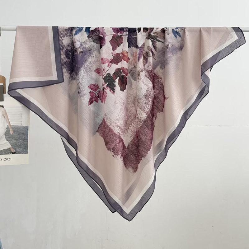Pastoral Daisy 111 Large Square Scarf Silk Scarf Women's Silk Scarf Air Conditioning Shawl Travel Sunscreen Beach Silk Scarf