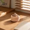 Natural Wood Aroma Diffuser Wooden Essential Oil Diffuser, Beech Aromatherapy Campfire Shaped Small Round for Home Offices Cars Yoga Rooms No Heat