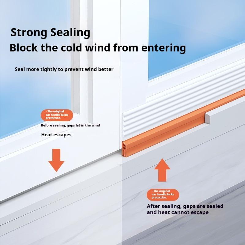1PC TPE Triple Layer Window Seal Strip 2/4M Windproof Dust-proof Noise Reduction Weatherstrip Self Adhesive Door Seal Strip