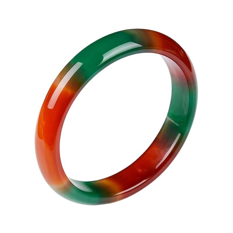 15MM Natural Peacock Agate Bracelet Fashionable Charm Agate Bangle Jade Bracelet Women's Gift