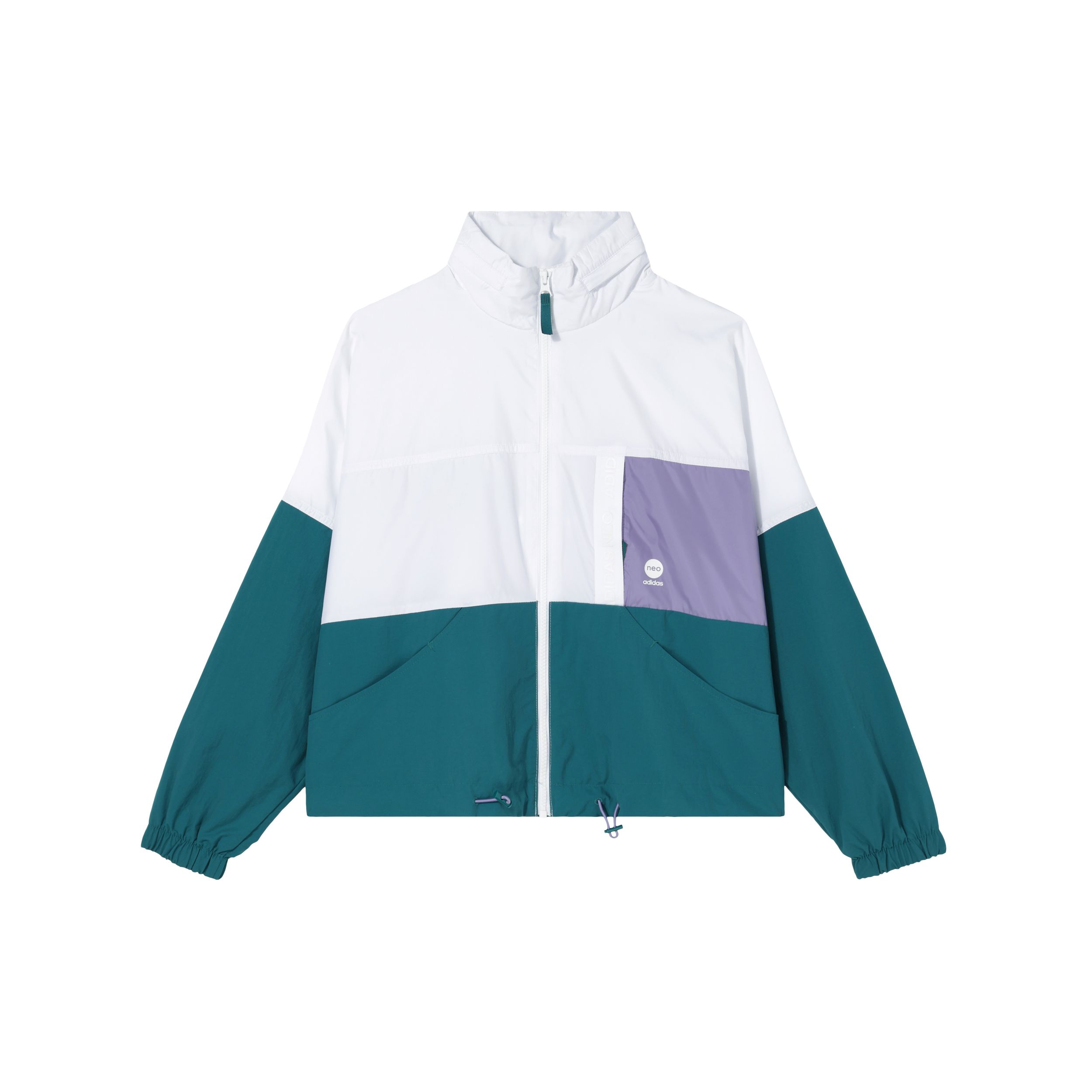 

Adidas Neo контрастного цвета дышащая спортивная тканая куртка с капюшоном женская куртка белый зеленый HM7442 L