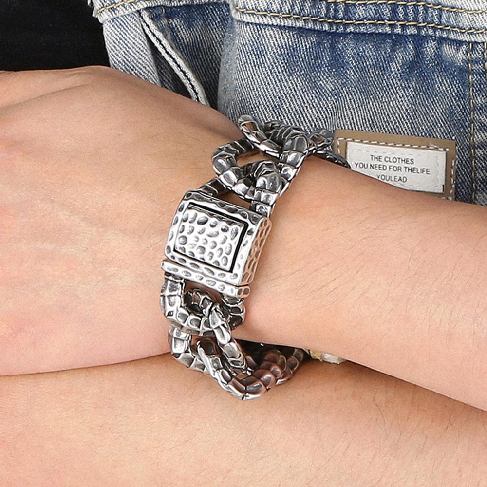 Chunky 30MM Cuban Link Chain Bracelet for Man Hip Hop Stainless Steel Jewelry Durable Gifts for Men Vintage Accessory Wholesale