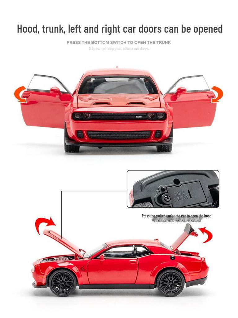 Muscle Car Hellcat Alloy Sports Car Model Collection – 1:32 Scale Ornamental Toy