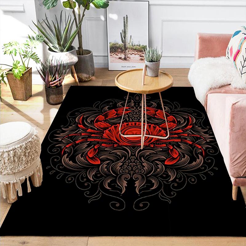 1Pc Crab Rug, Office Carpet Indoor Outdoor Doormat, Non-Slip, Comfortable, Living, Christmas Halloween, Xmas Gift G179