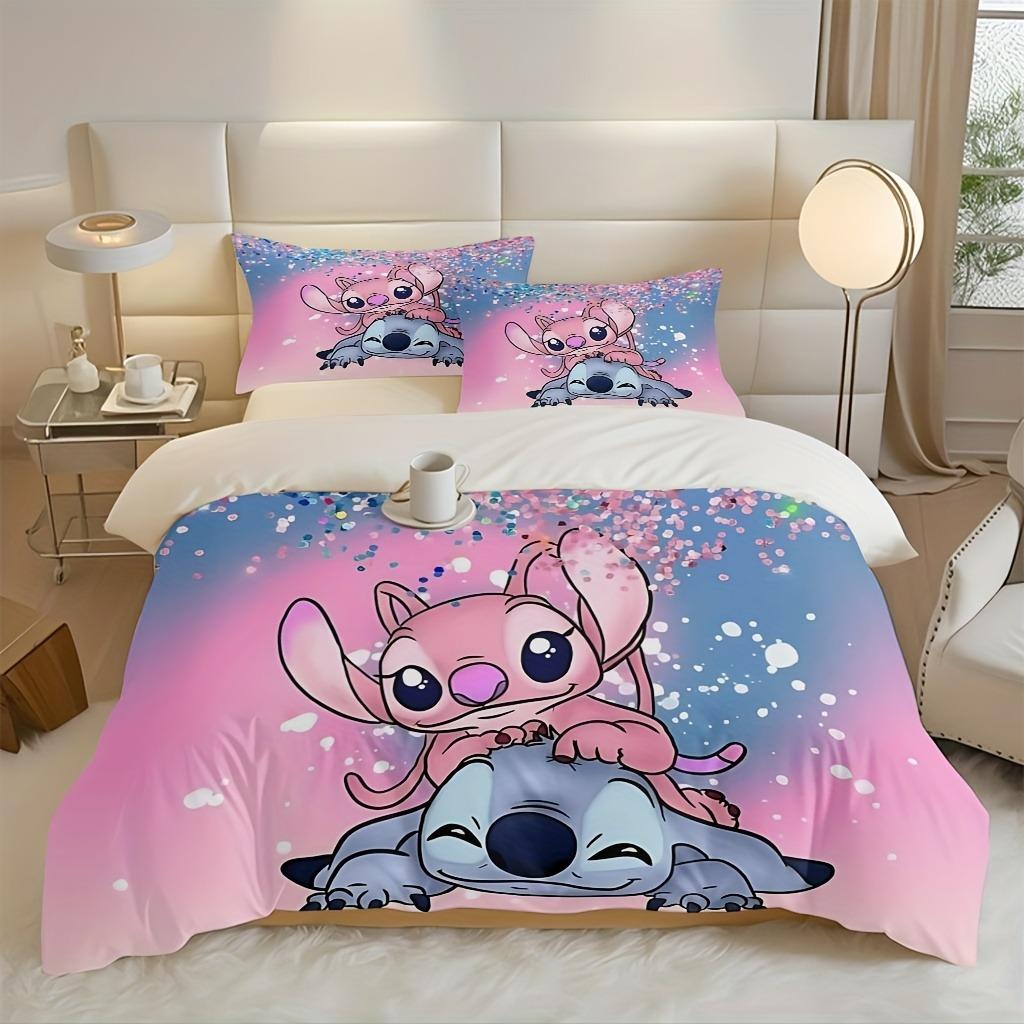 

Постільна білизна з принтом Стіча для спальні комплект підковдра Різдвяні подарунки Комфорт Мультфільм З наволочкою дитяча підходить і для дорослих 150*200cm 3pcs