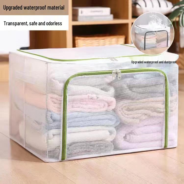 Waterproof Folding Oxford Cloth Storage Box with Steel Frame for Clothes, Quilts, and More