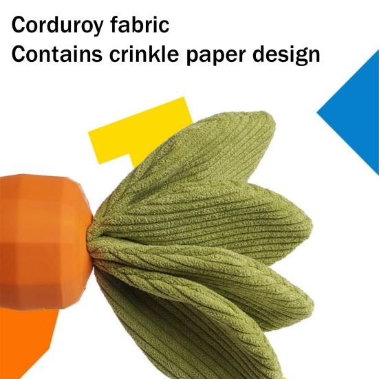 Squeaky Dog Chew Toy for Aggressive Chewers Rubber Tough Carrot Dog Toy for Teeth Cleaning Interactive Puppy Toy for Large Medium Small Breeds