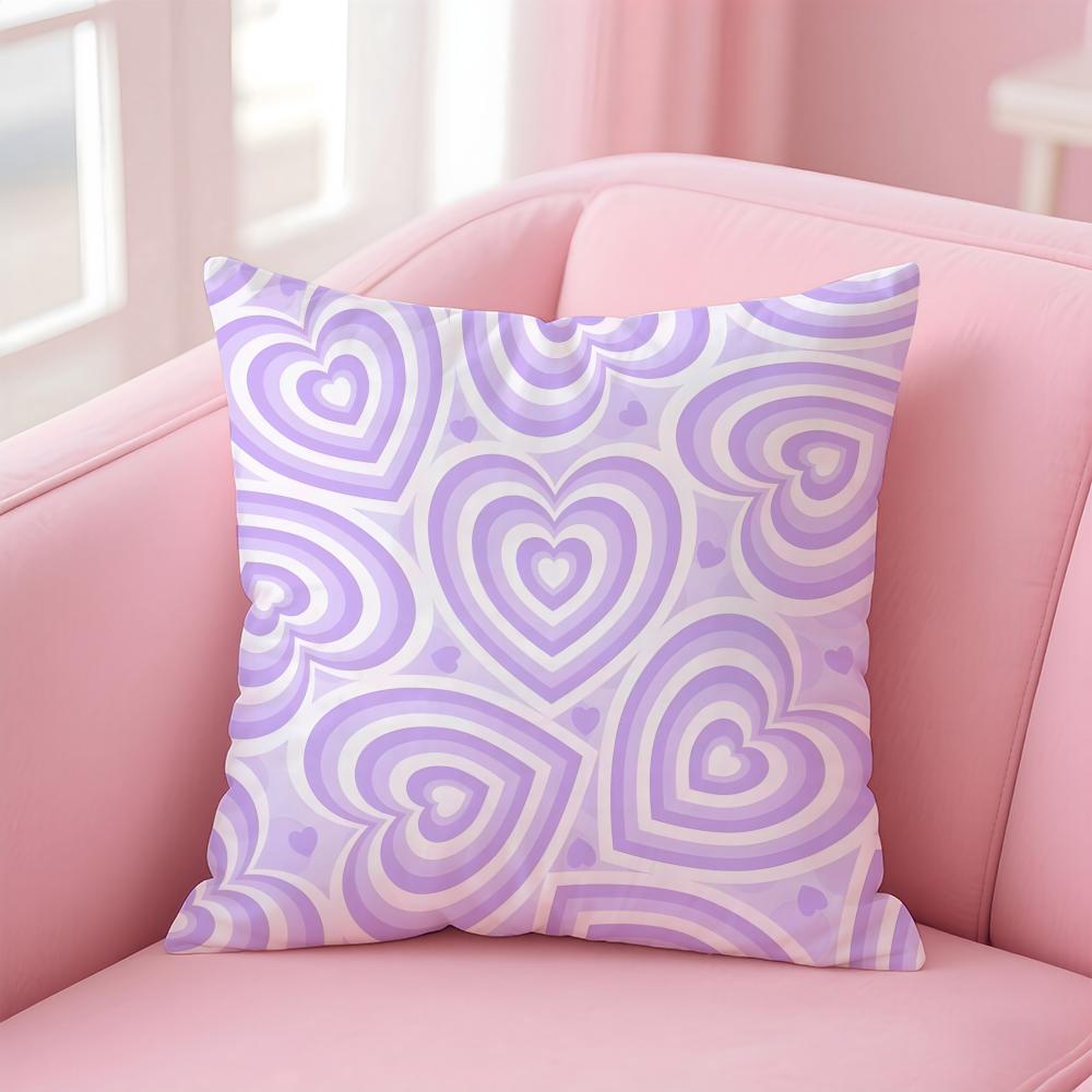 Mystical Elegant Purple themed artistic prints Cushion Cover Pillowcase Short Plush Invisible zipper Room Sofa Cushion Cover
