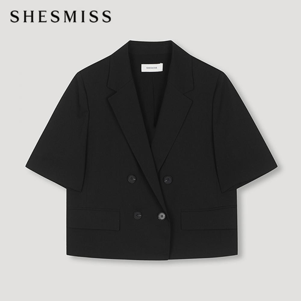 

She S Miss Двубортный жакет с короткими рукавами SwSjkn22040 Bk blacks/44
