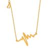Hong Kong Retro Wave Heart Pendant Necklace, 18K Gold, Titanium Steel, Versatile Clavicle Chain