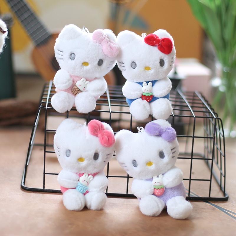 Cute Katie Cat Plush Toy Keychain Adorable Cartoon Kitten Doll Bag Pendant Stuffed Animal Keyring Characters)