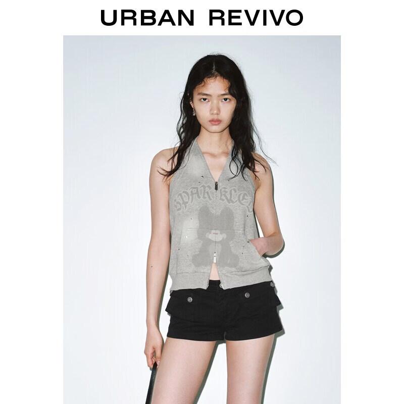 UR Women s Fashion Rivet Print Halter Vest XS