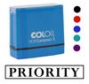 Printtoo Priority Self Inking Rubber Stamp Pre-Inked Office Stamp- Home Office Business Stationery, Black- 42 x 9
