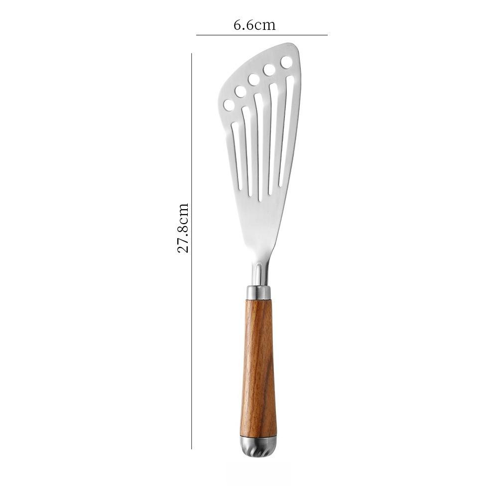 304 Stainless Steel Spatula WoodenHandle Non-Slip Kitchen Turner for Cookin Frying Grilling - Professional Restaurant & Home Use