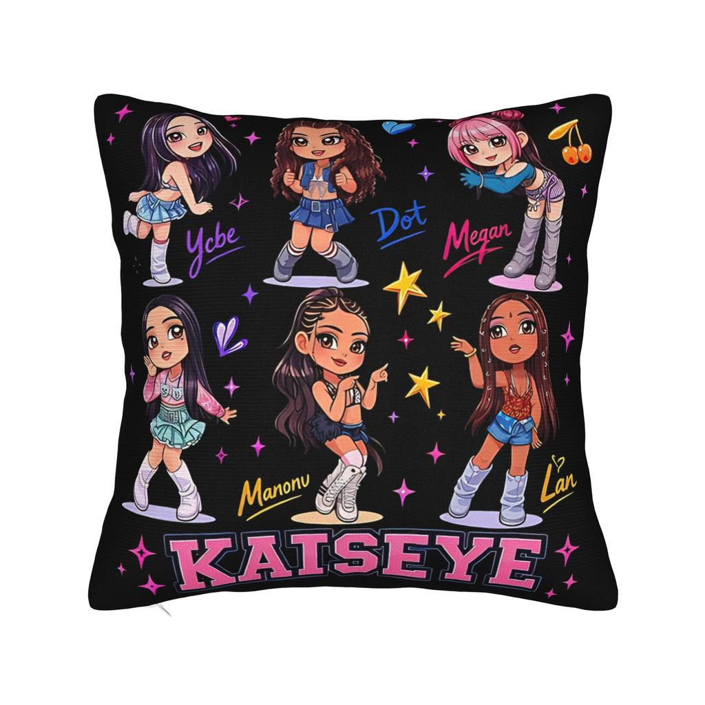 Pillow Cover Katseye Music Band Novelty Pillow Case For Sofa Bedroom Home Decor Pillowcases