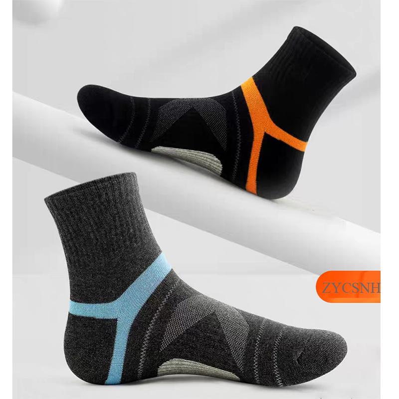 10 STÜCKE=5 Paar Hochwertige Baumwolle Neue Herbst Herrensocken Laufen Winter Freizeit Atmungsaktive Aktive Socken Streifen Sportsocken EUR38-48