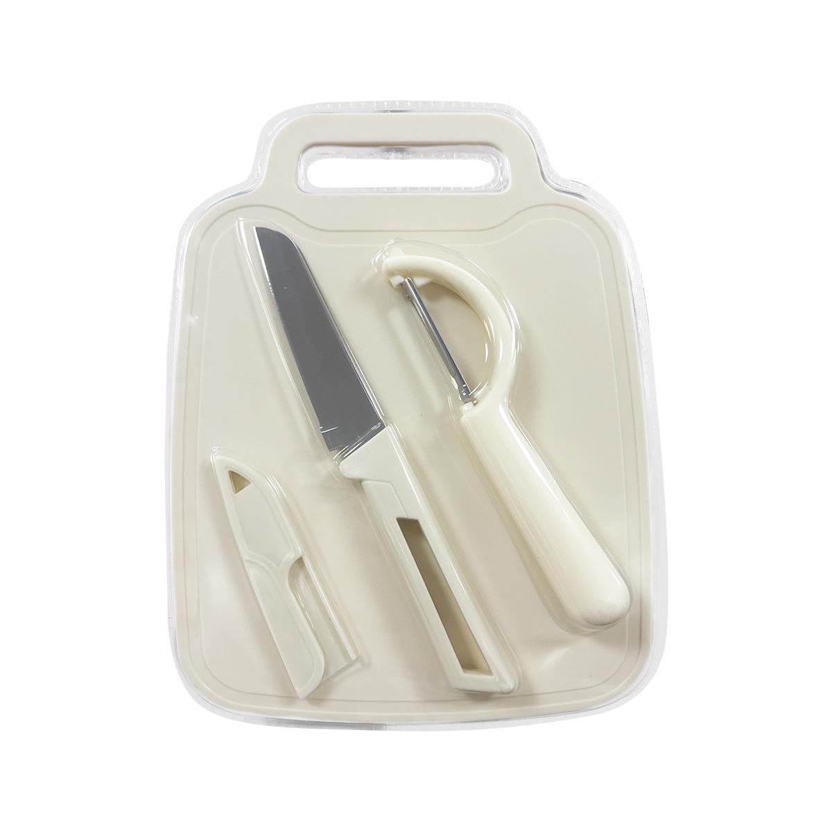 

3-Piece Kitchen Set: Knife, Chopping Board & Baby Food Slicer.