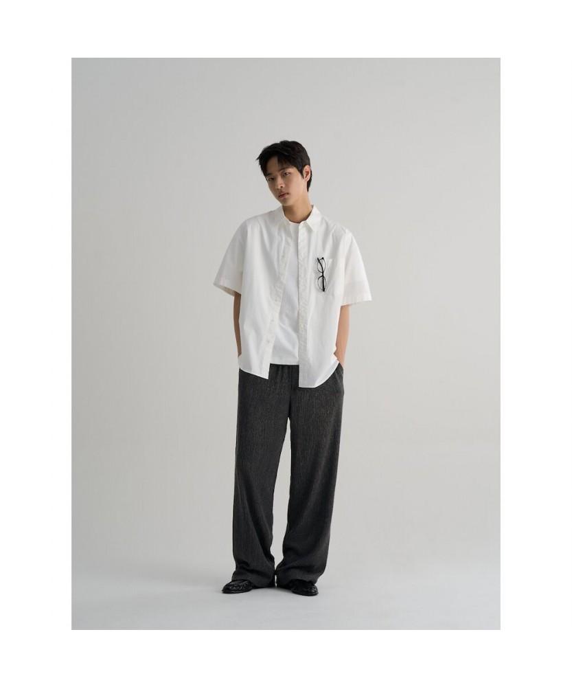8SECONDS Two-Tone Crease Wide Fit Elastic Waist Pants - Ash