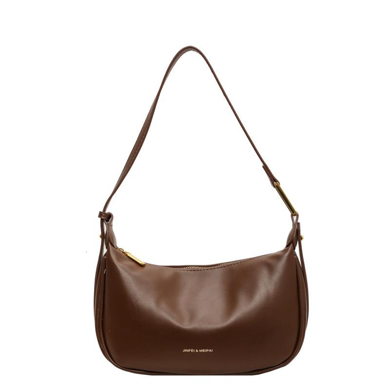 

New messenger bag women s 2025 new retro dumpling bag commuter light underarm bag simple casual shoulder bag коричневий