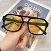 Women's sunglasses, men's and women's square double-beam sunglasses, retro large-frame pilot sunglasses.
