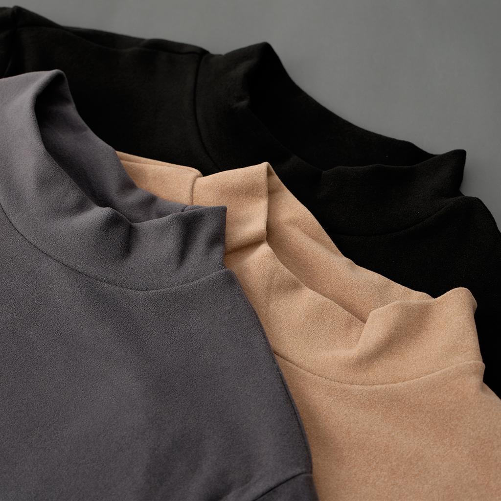 [Business Velvet Grinding] Autumn and Winter Half Collar Autumn Clothes Men's Warm Top Underwear Men Can Wear Outerwear Bottom Shirt