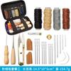 Custom Leather Sewing Tools Kit Awls Thimble Finger Cots Waxed Thread Stitching Needles