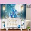 Elegant Christmas Gift Boxes In Snow Shower Curtain With Waterproof Polyester