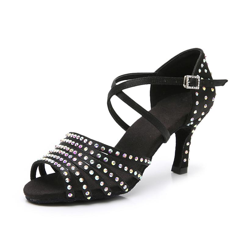 Scarpe da Ballo alla Moda Tacco Alto a Diamante Scarpe da Ballo Punta Aperta Latino Valzer Nuove Scarpe da Ballo Standard Internazionali