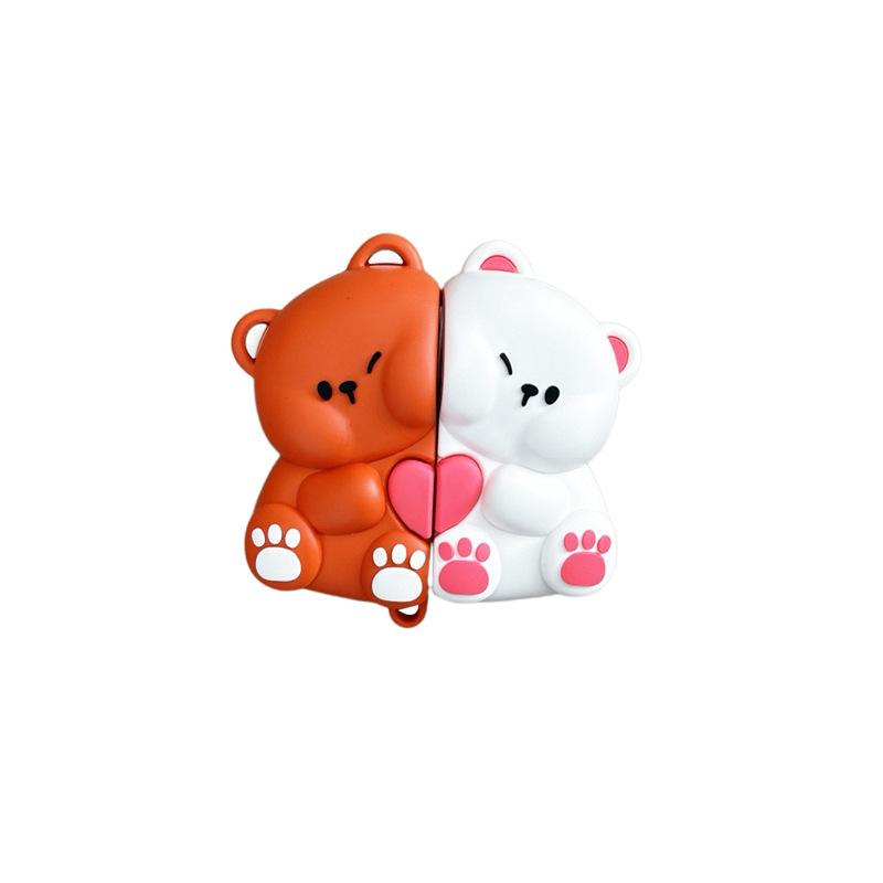 Love sticker bear applies to Apple AirPods1 bluetooth wireless earphone cover 1/1/1 generation pro1 silicone cute